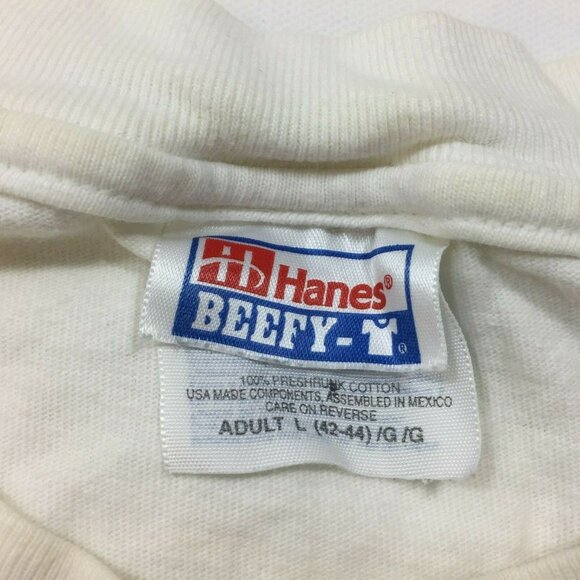 Vintage Hanes Beefy-T Road Champs BMX Malibu Graphic White T-Shirt Size Large - Picture 5 of 6